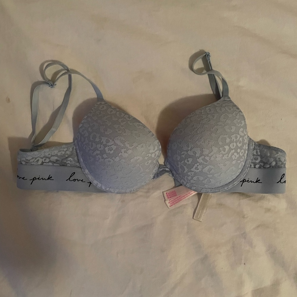 push up lacy blue vs bra